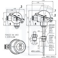 331 - Snímač teploty termoelektrický do jímky DIN bez převodníku nebo s převodníkem